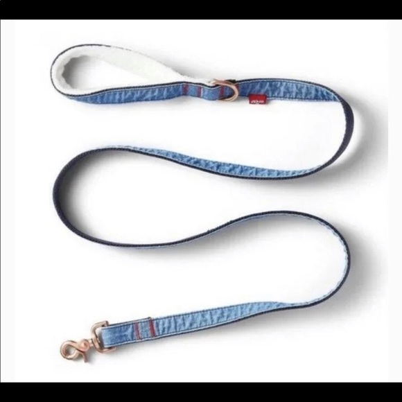 NWT Levi Strauss & Co Red Tab Blue Denim & Sherpa Pet Leash 5ft - Picture 3 of 3